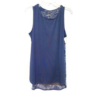 Tangerine Athletic Tunic Layered‎ Look Stretchy Blue Sleeveless Women's Medium